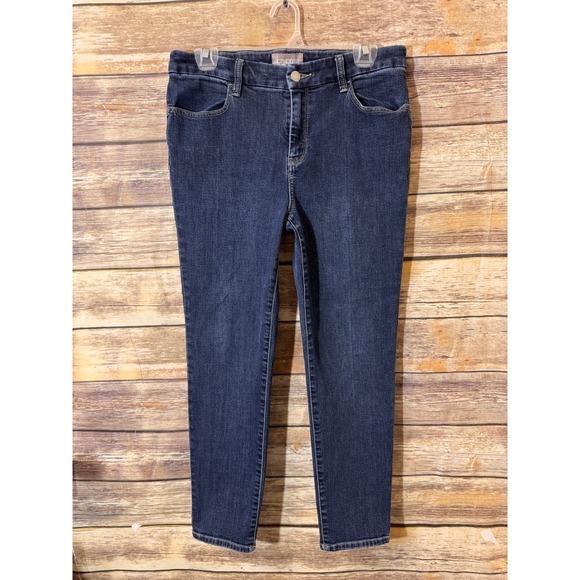 Chicos 0.5 Slim Ankle Jeans Dark Wash Women Size 6 Stretch Denim High Waist - Picture 2 of 5